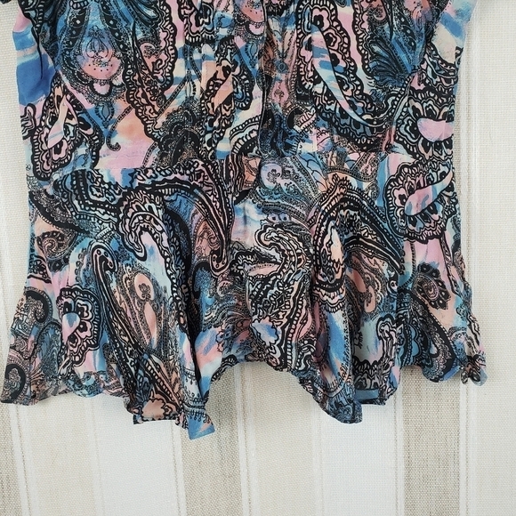 Rebecca‎ Minkoff 100% Silk Blouse Paisley Size 0 - Picture 4 of 11